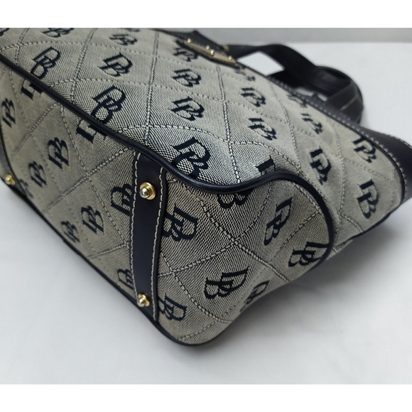 Dooney & Bourke Black Canvas Leather Trim Double Handle Mini Tote Shoulder Bag - Picture 15 of 16